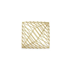 10.5" Gold Tone Large Geometric Linear Diamond Sculpture