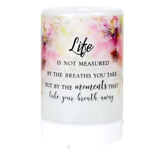 5.75” LED “Life Is Not Measured” Inspirational Watercolor Essential Oil Diffuser