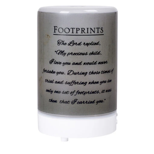 5.75” LED Brown “Footprints” Religious Inspirational Essential Oil Diffuser