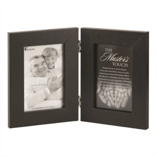 6.75" Black And White Rectangular Tabletop Double Photo Frame