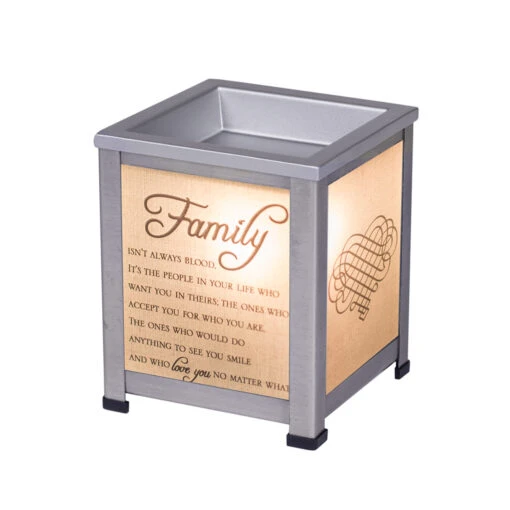 5" Gray And Brown Contemporary Family Glass Warmer