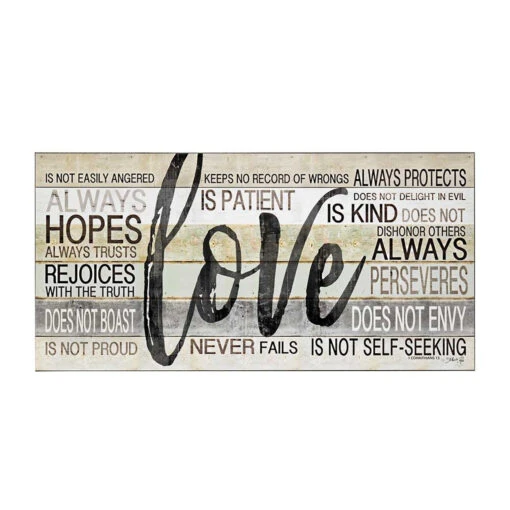 24" Black And Brown Love Inspirational Bible Quotes Tabletop Plaque