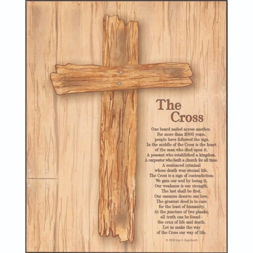 Pack Of 2 Brown And Black The Cross Printed Rectangular Wall Plaques 9.75" - 34141848