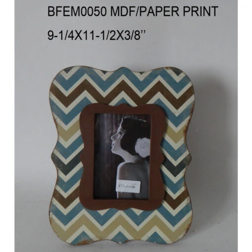 Set Of 2 Brown And Blue Distressed Finish Picture Frames 9.25" - 34254942