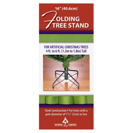 Black And Green Metal Folding Tree Stand For 4'-6' Artificial Trees