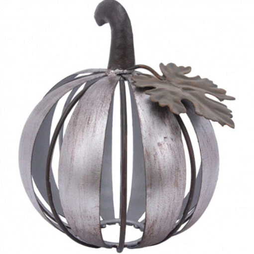 5.75" Small Bronze Metal Pumpkin