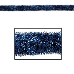 100' X 4" Blue Traditional Shiny Gleam Artificial Christmas Garland - Unlit